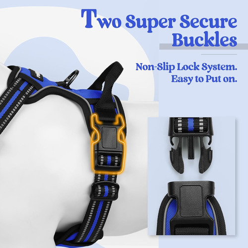 Arnés Para Perros Rabbitgoo No Pull, Ajustable, Con 2 Clips,