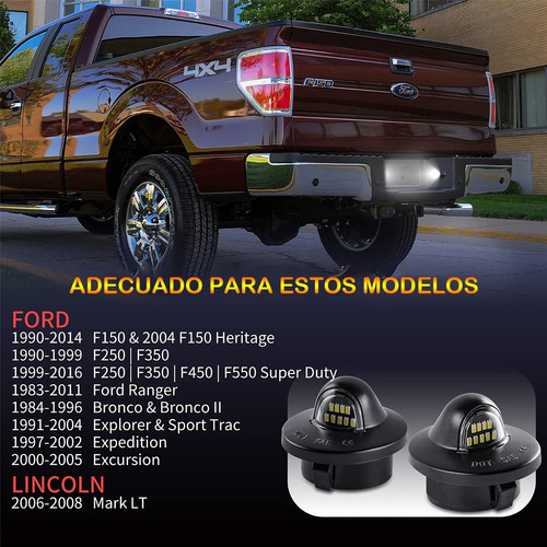 Luz De Matrícula Para F150 F250 F350 1990-2014 2 Piezas
