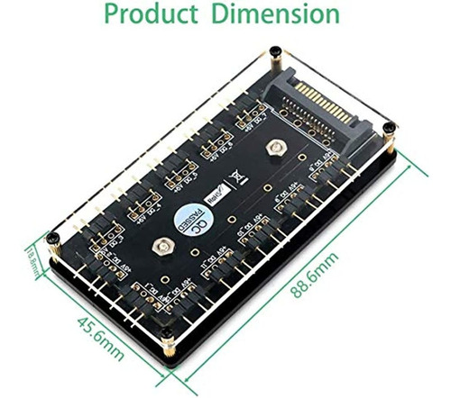 Imagen 4 de 7 de Hlt 12 Vías 5v 3 Pin Argb Hub Rgb Led Splitter Hub Con Pmma