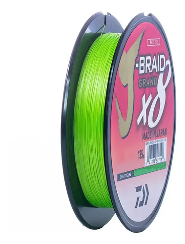 Linha Daiwa Multi J-braid X8 0,28mm 30lb 135mts Chartreuse | Frete