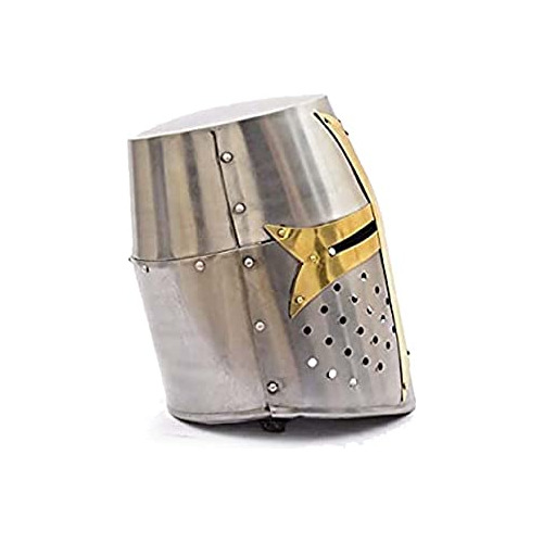 Casco De Cruzado De Latón | Cascos De Caballero Mediev...