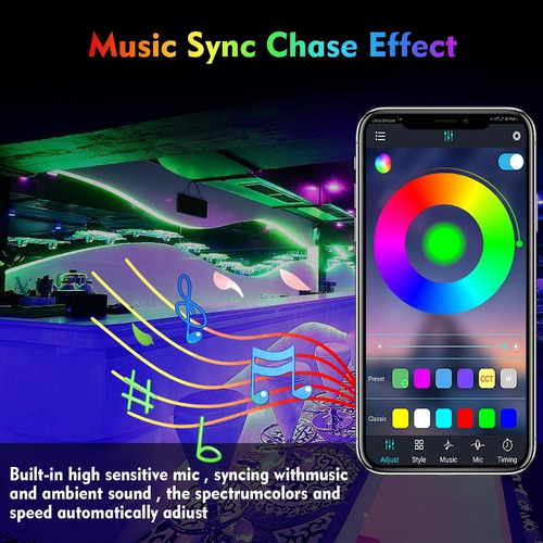 Tira Luces Led Bluetooth 5m Control App Usb Impermeable Rgb