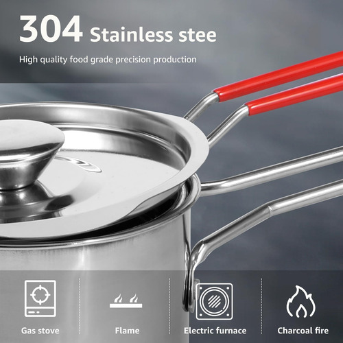 Freidora Profunda Acero Inoxidable Con Tapacesta Para Freír