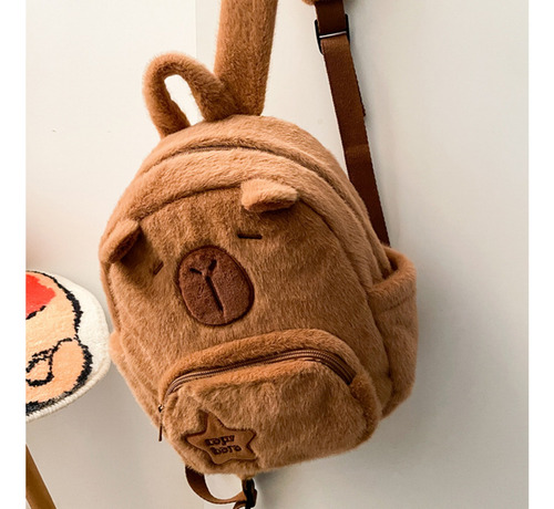 Mochila De Felpa Capybara: Bonita Bolsa De Estudiante Con Di