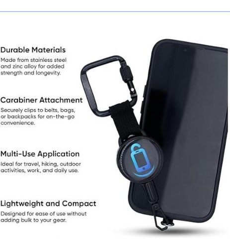 Llavero Retráctil, Tope De Cordón De Llave Extensible -