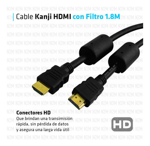 Imagen 2 de 10 de Cable Hdmi Premium 1.8 Metros Ps3 Ps4 Xbox Pc 1080p 4k Gamer