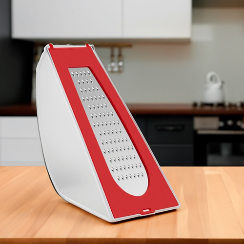 Rallador Con Recipiente Contendedor Color Rojo