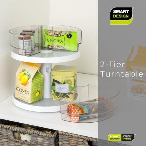 Smart Diseño Turnable Lazy Susan Ajustable De 2 Niveles Con
