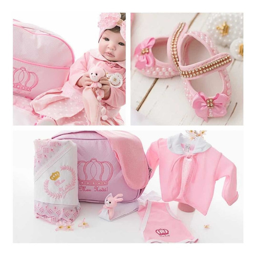 Bebe Reborn Boneca Realista Barata 53cm Pérolas Princesa