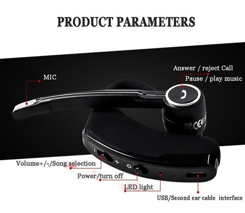 V8s Bt In-ear Audífonos Inalámbricos Bt5.0 Business Headse