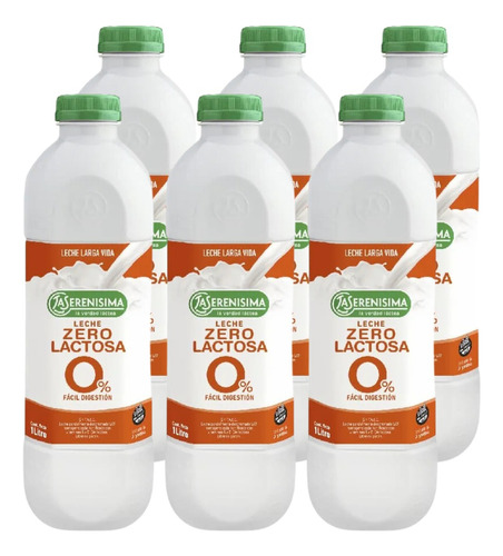 Leche La Serenisima Descremada Zero Lactosa 1l Pack X 6u