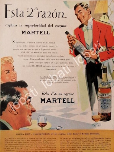 Cartel Publicitario Retro Cognac Martell 1957 /503