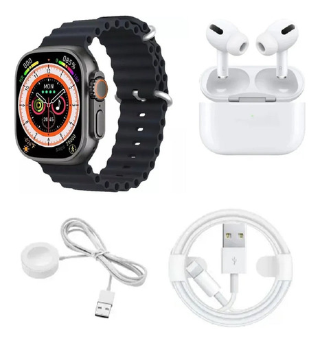 Reloj Smartwatch Ultra 3 Big + 7 Mallas Auricular Bluetooth Deportivo Multicolor 7 Mallas
