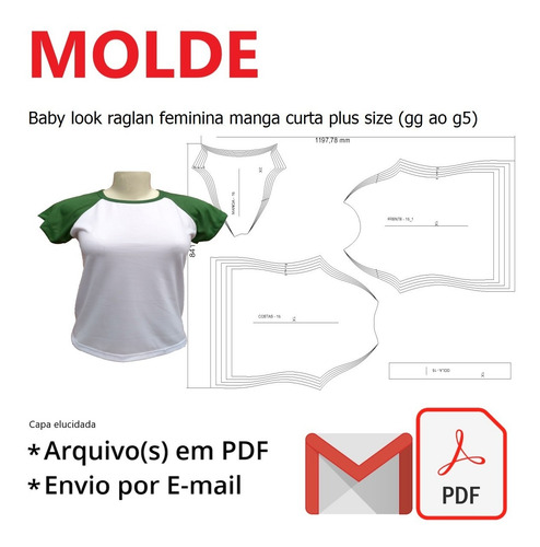 Kit 8 Moldes Modelagem Baby Look Feminino Plus Size