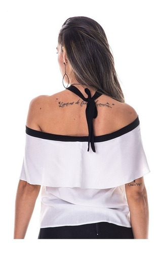 Imagem 4 de 4 de Blusa Ombro A Ombro, Com Babado, Maravilhosa! 068