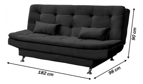 Sofá Cama 3 Lugares Salomé Reclinável Veludo Rosê - Matrix Cor Rosa