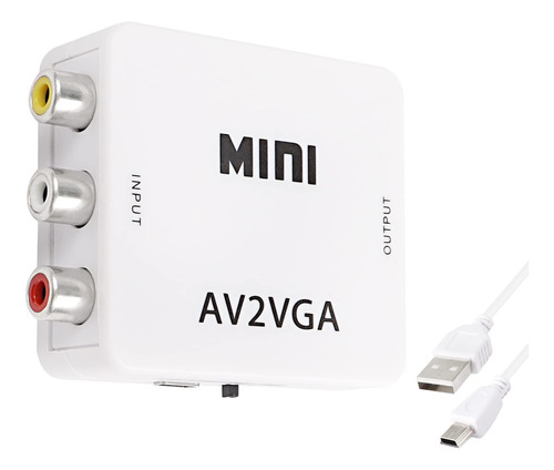 Xmsjsiy Adaptador Av Rca A Vga Convertidor De Audio Y Video.