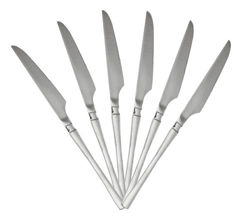 Faca Inox De Mesa 6 Pçs Linha Classic Jantar - Dolce Home Cor Prata