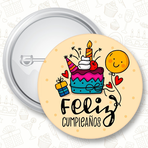 50 Pins 55mm + Bolsitas Personalizadas Cumpleaños Infantiles