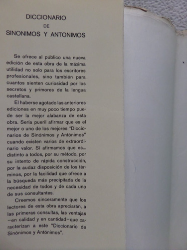 Diccionario Español De Sinonimos Y Antonimos, F C S Robles (Usado)