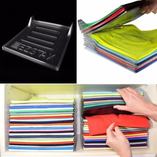 10 Organizador De Camisetas Plástico 34,5 X 29,5 X 6,5 Cm
