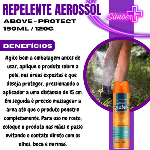 Repelente De Insetos Above Protect 150ml Contra Dengue 4 Un