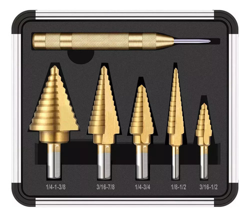Kit De 6 Brocas Escalonadas De Acero De Alta Velocidad