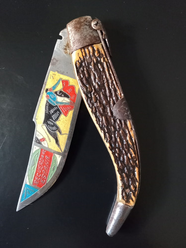 Navaja Española (10 Ilg) Grabada Hoja 11 Cm. Abierta 24 Cm (Usado)