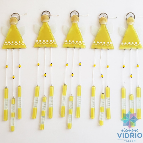Souvenir Angelito Llamador De Ángeles Vitrofusión X15u.