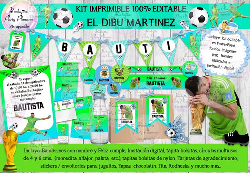 Kit Imprimible Candy Digital El Dibu Martinez 100% Editable