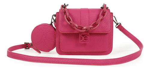 Bolsa Crossbody Cloe Para Mujer Y Monedero Cadena Al Frente Color Rosa