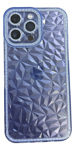 Funda Con Patrón De Diamante Para iPhone 14 Pro Max, Azul