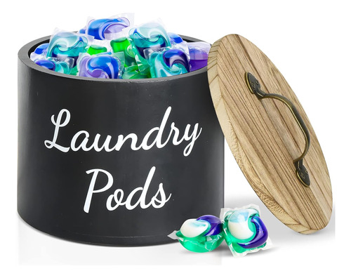 Laundry Pods Contenedor Tapa Organización De Sala De L...