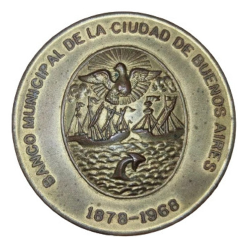 Antigua Medalla Banco Municipal Ciudad De Buenos Aires   