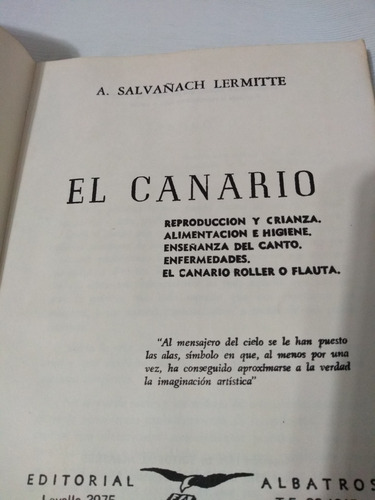 El Canario Lermitte Reproduccion Crianza Alimentacion Higien (Usado)