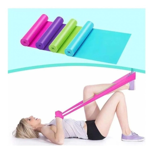 Imagen 3 de 6 de Bandas Elásticas Yoga Pilates Aerobics Fitness 1.5metros Tom
