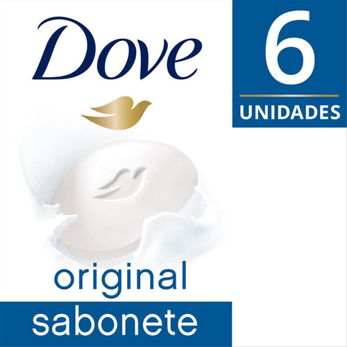 Imagem 1 de 1 de Kit Sabonete Hidratante em Barra Dove 90g com 6 unidades