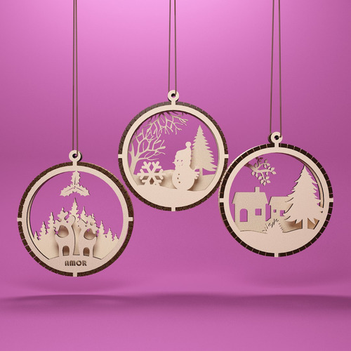 Navidad Bombillos Artesanales De Dos Capas, Decoración Árbol