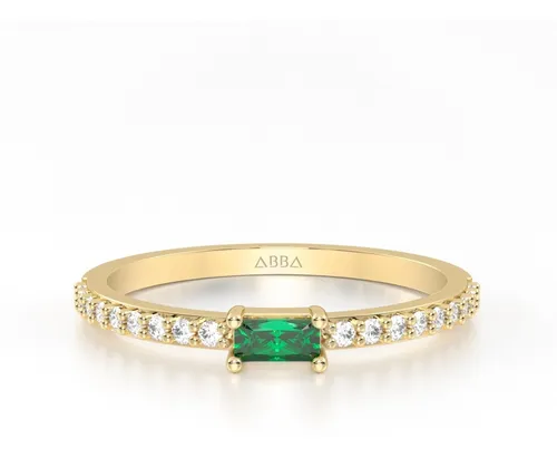 Anillo oro online piedra verde