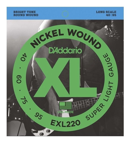 Encordado Bajo Electrico D Addario Exl220 040 4 Musica Pilar