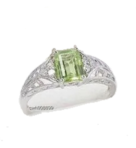 Natural 2.10ct Peridot Size Us 7# 14kt White Gold 