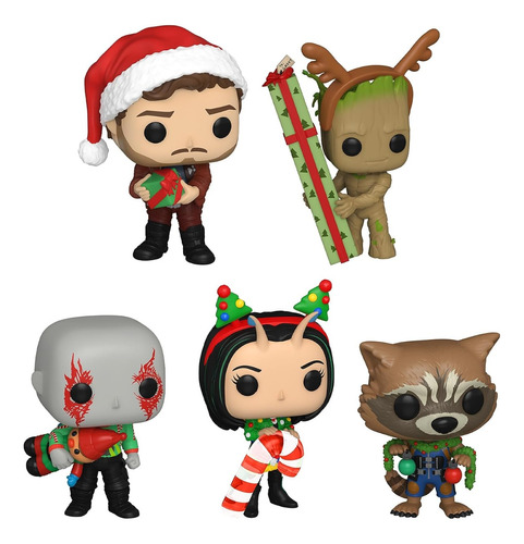 Funko Pop! Marvel Holiday: Guardianes De La Galaxia 5 Pack