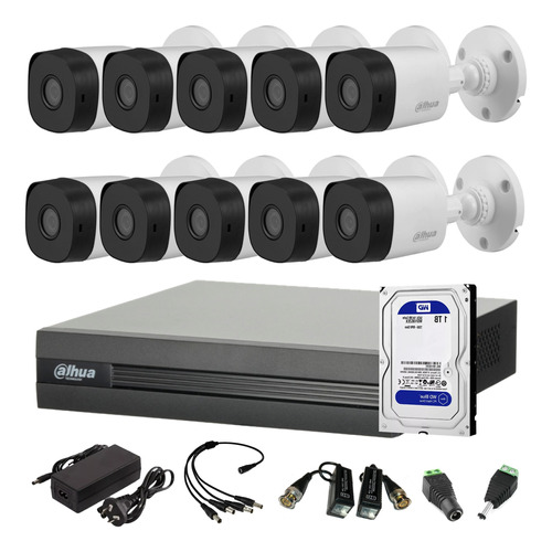 Kit Seguridad Dvr 16 Ch+ 10 Camaras Exterior Full Hd+ Disco 