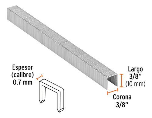 Caja Con 5000 Grapas Corona 3/8 Calibre 22 10mm P/enne-70