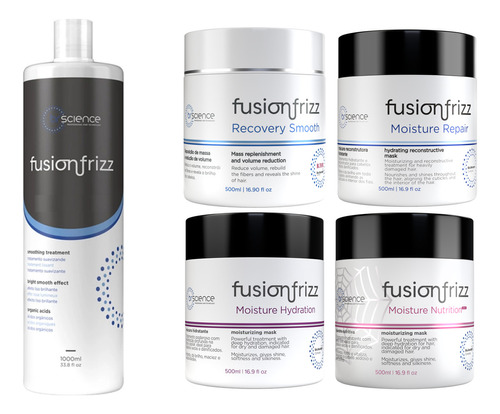 Fusion Frizz 3 Máscaras + Recovery Smooth + Progressiva Org