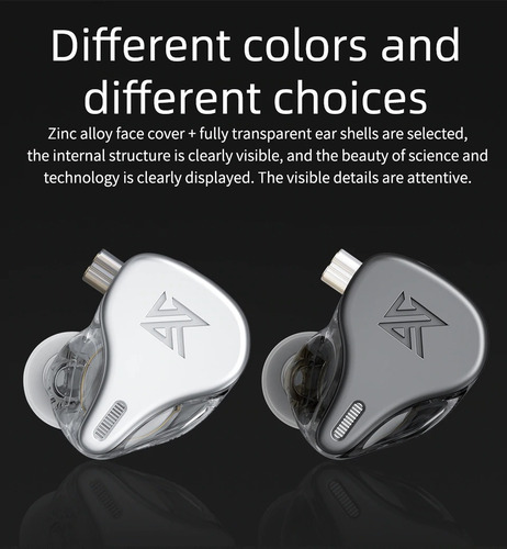 Imagen 7 de 8 de Kz Dq6 Audifonos Sin Micro + Estuche Full Silver Plateado