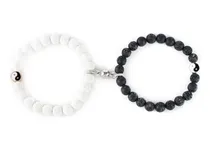 Comprar Pulseras De Unión Para Parejas - Piedra Volcánica Yin Yang 