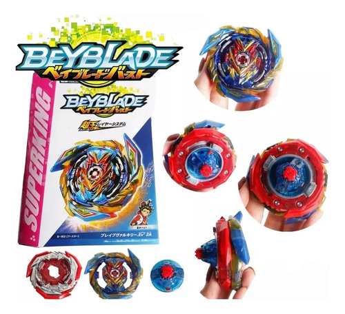 Beyblade Superking B-163 Brave Valkyrie Valt Shu Aiga. Color Azul
