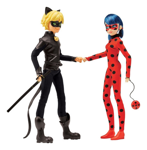 Miraculous Ladybug - Set X2 Ladybug Y Cat Noir 28 Cm