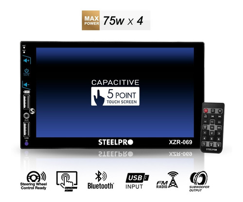 Imagen 5 de 9 de Autoestéreo Con Pantalla 7' Mirrorlink Bt + Cámara- Steelpro
